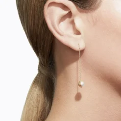 Tortoise-Shihara Jewelry*Shihara Half Pearl Chain Earring 90°