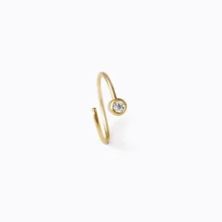 Tortoise-Shihara Jewelry*Shihara One-Stone Hoop Earring 01