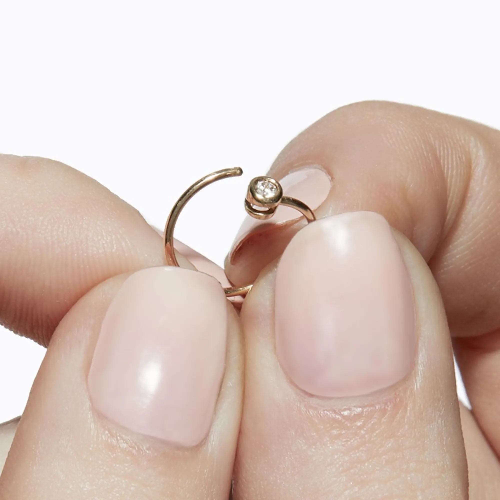 Tortoise-Shihara Jewelry*Shihara One-Stone Hoop Earring 01