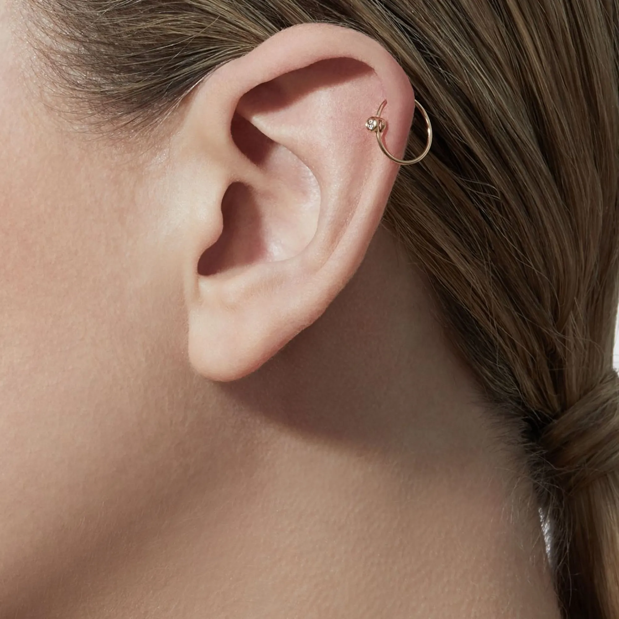 Tortoise-Shihara Jewelry*Shihara One-Stone Hoop Earring 01