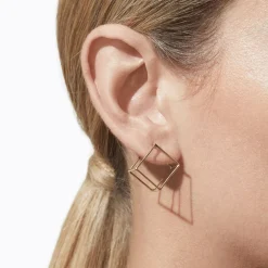 Tortoise-Shihara Jewelry*Shihara Square Earring 15