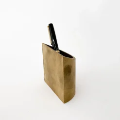 SAIKAI (Others) Office*S/N Brass Vertical Pen Stand - Downward Slant (Sn021)