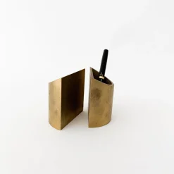 SAIKAI (Others) Office*S/N Brass Vertical Pen Stand - Downward Slant (Sn021)