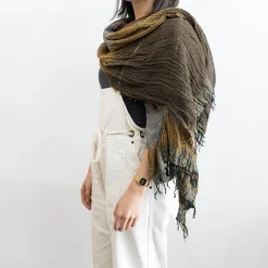 TORTOISE-yellow paper Niime Tamaki Small Accessories*Tamaki Niime Organic Cotton Shawls - Large