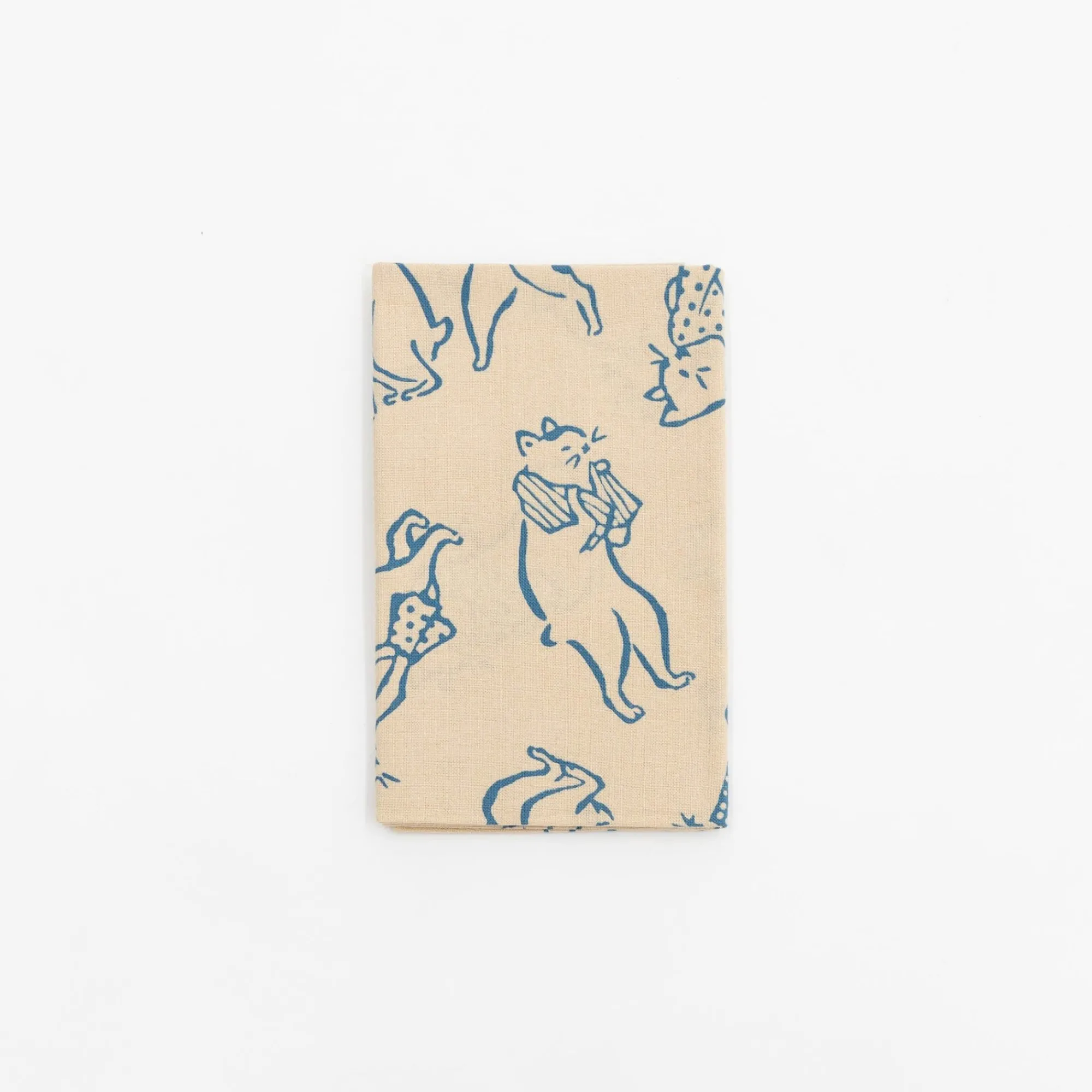TORTOISE-Kamawanu Animals*Tenugui - Cats Bathing In Blue
