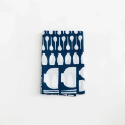 TORTOISE-Kamawanu Contemporary*Tenugui - Kitchen Tools On Blue