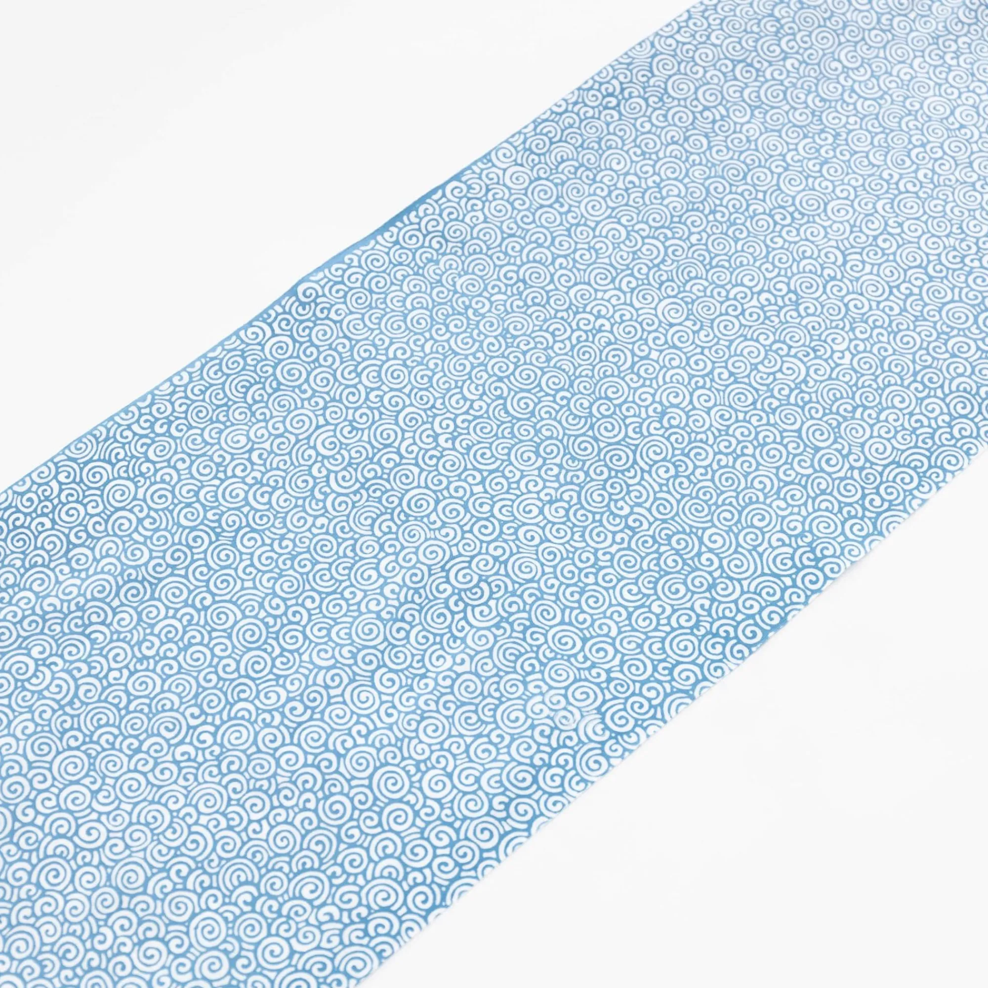 TORTOISE-Kamawanu Contemporary*Tenugui - Light Blue Swirls