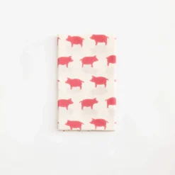 TORTOISE-Kamawanu Animals*Tenugui - Pink Pig