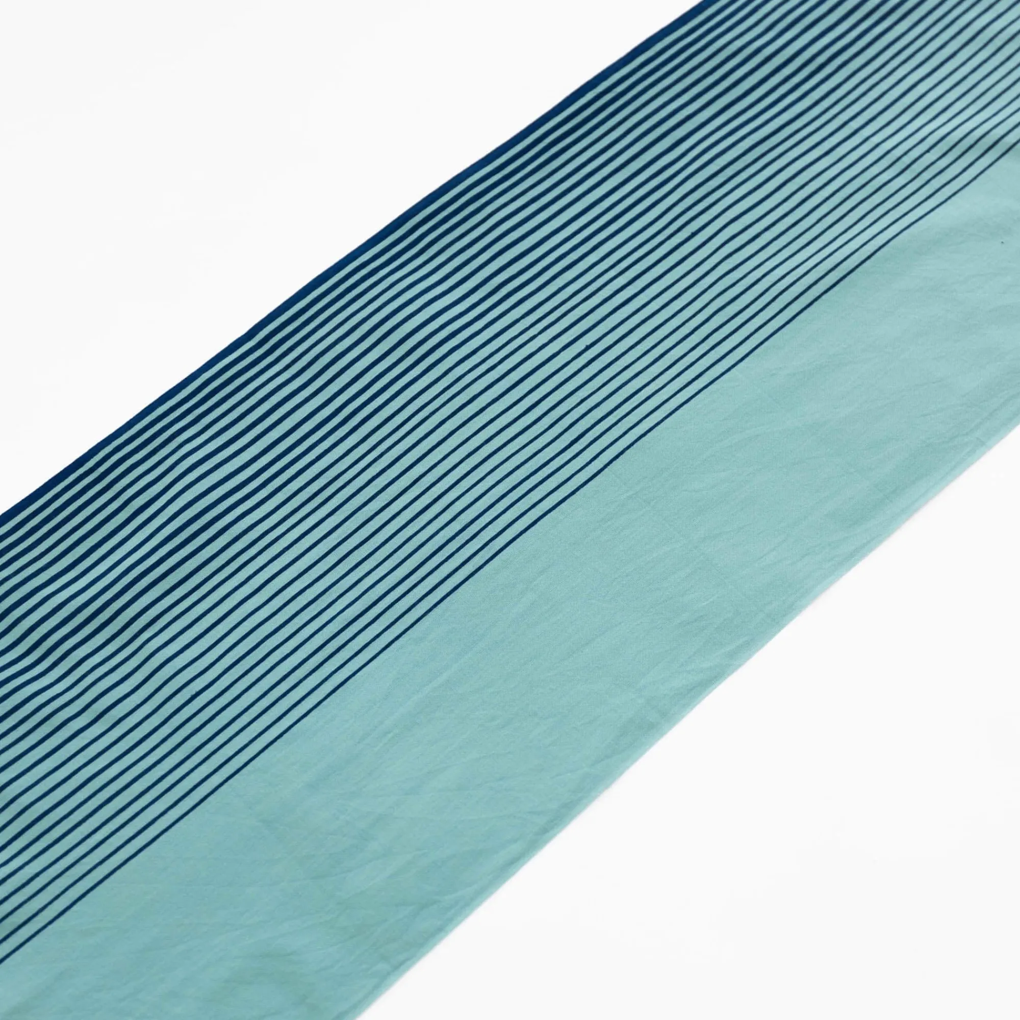 TORTOISE-Kamawanu Contemporary*Tenugui - Turquoise Step Stripe