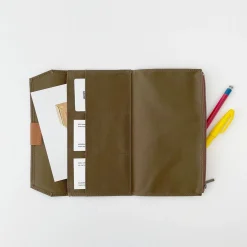 JP TRADING Office*Traveler'S Notebook Cotton Zipper Olive Case