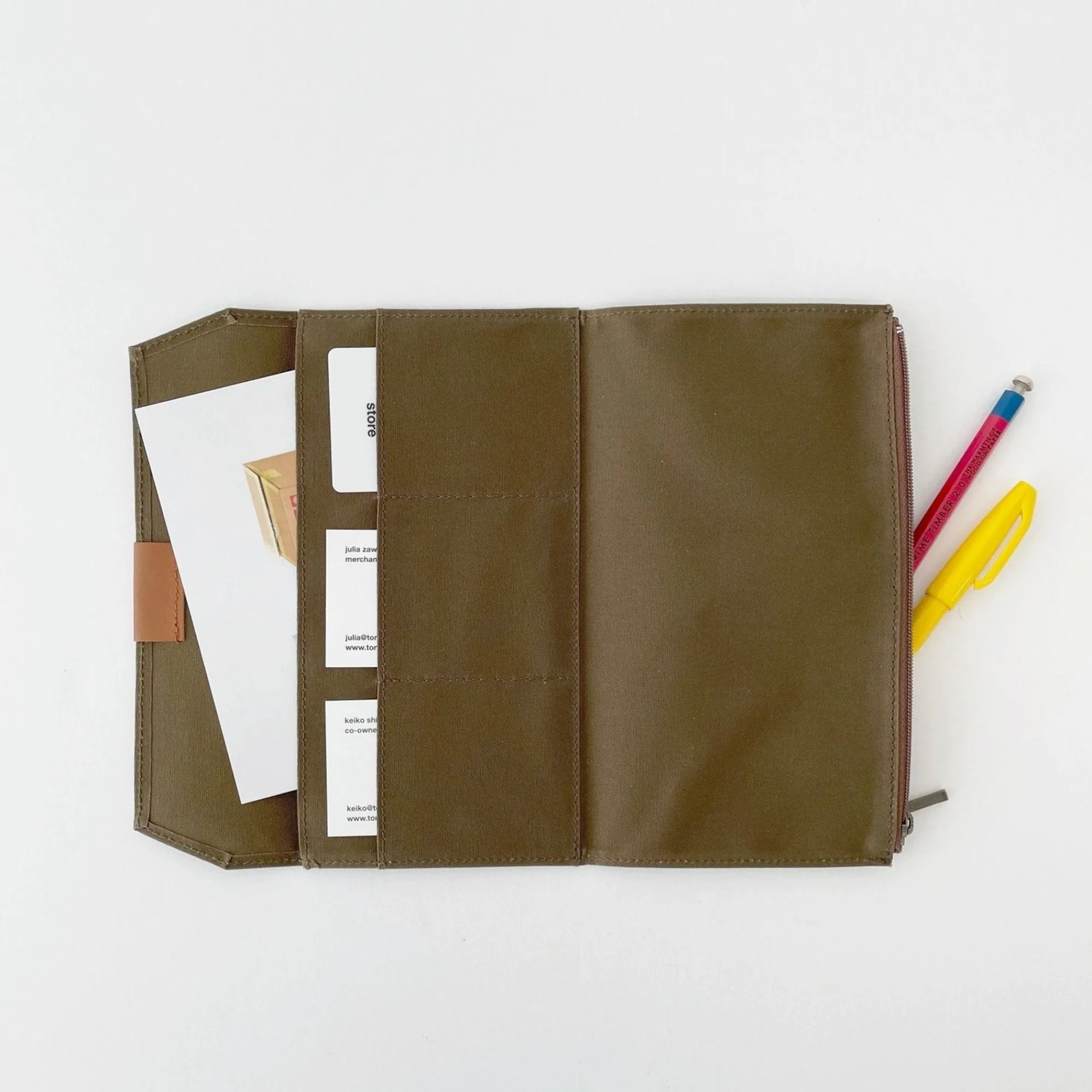 JP TRADING Office*Traveler'S Notebook Cotton Zipper Olive Case